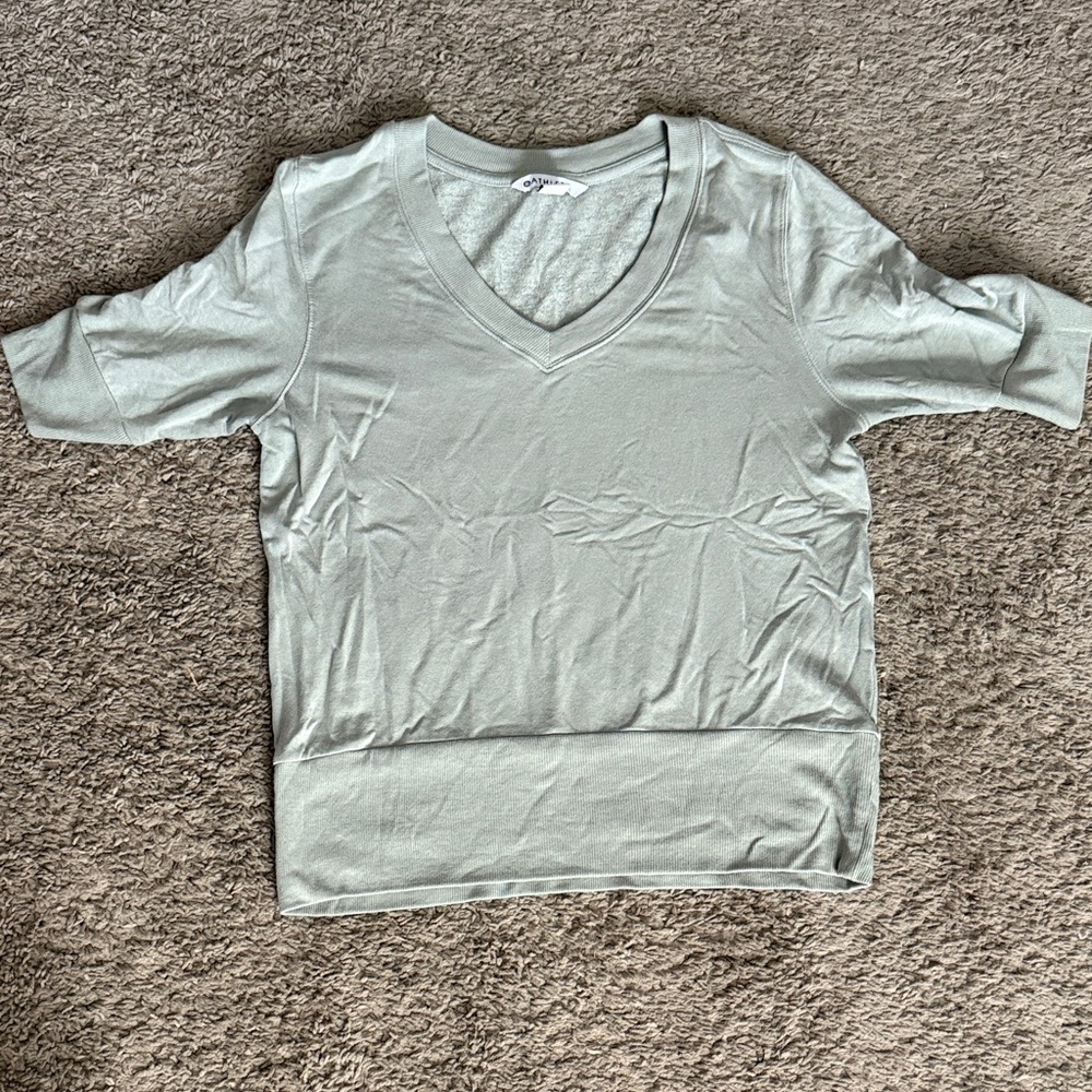 Athleta Sage Green V-Neck sweatshirt